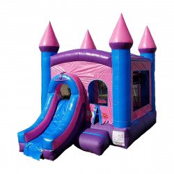 PINK 4 IN 1 COMBO / BOUNCE, CLIMB, SLIDE & BASKETBALL