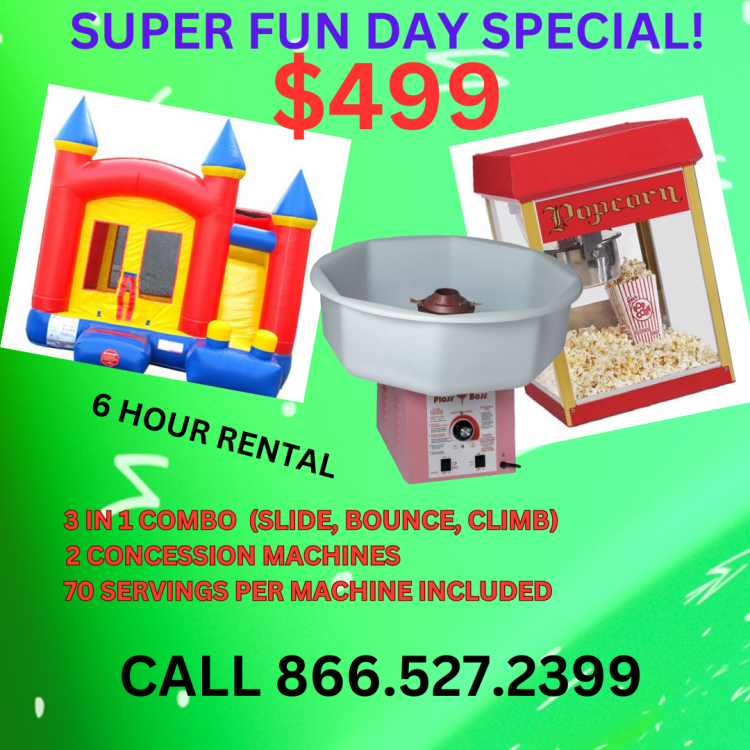 3 CONCESSION MACHINE SPECIAL - Funtime Kids Party Rentals Queens, NY